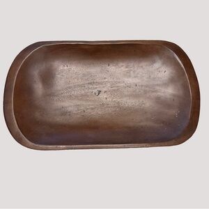 Vintage Hand carved Wooden Dough Bowl - Brown